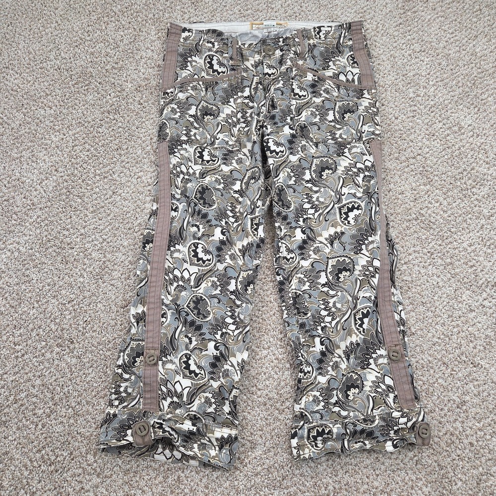 Adventura Paisley‎ Roll Up Capris Pants Green Summer Nature Boho Women's Size 6 - Picture 2 of 10